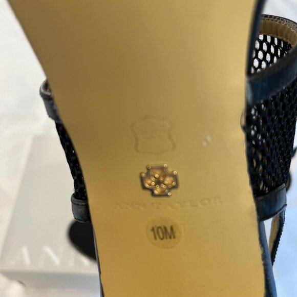 Ann Taylor "Leigh" Mesh Slingback Black Sandals - Size 10M - Picture 12 of 15